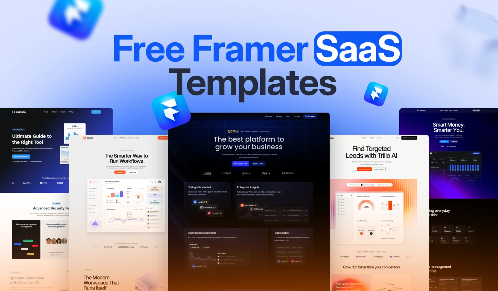 Free Framer SaaS website templates
