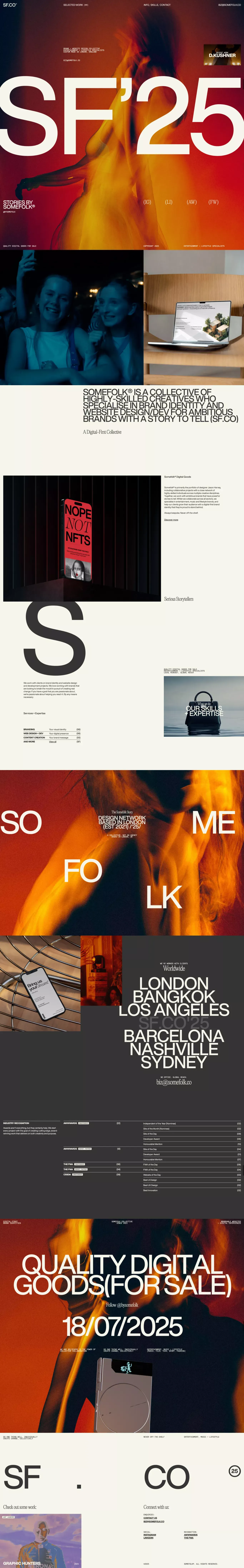 Somefolk® Digital Goods portfolio page screenshot showcasing Advertising and Design design