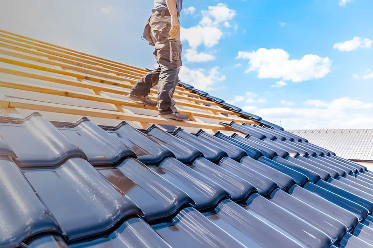 RoofCare+ roof maintenance showing cleaned and repaired shingles