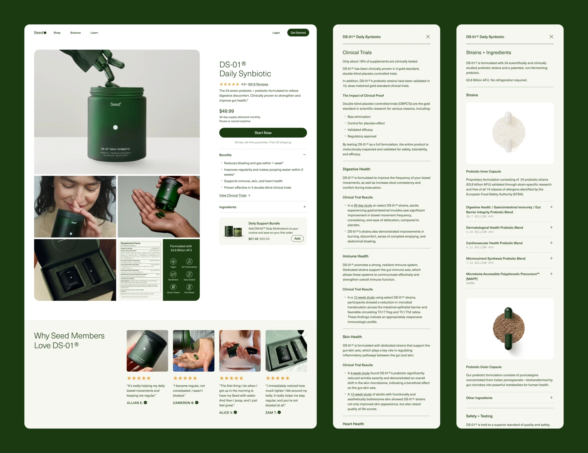 Seed PDP redesign with overlays