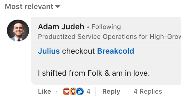 Adam Judeh on LinkedIn: I shifted from Folk to Breakcold and am in love