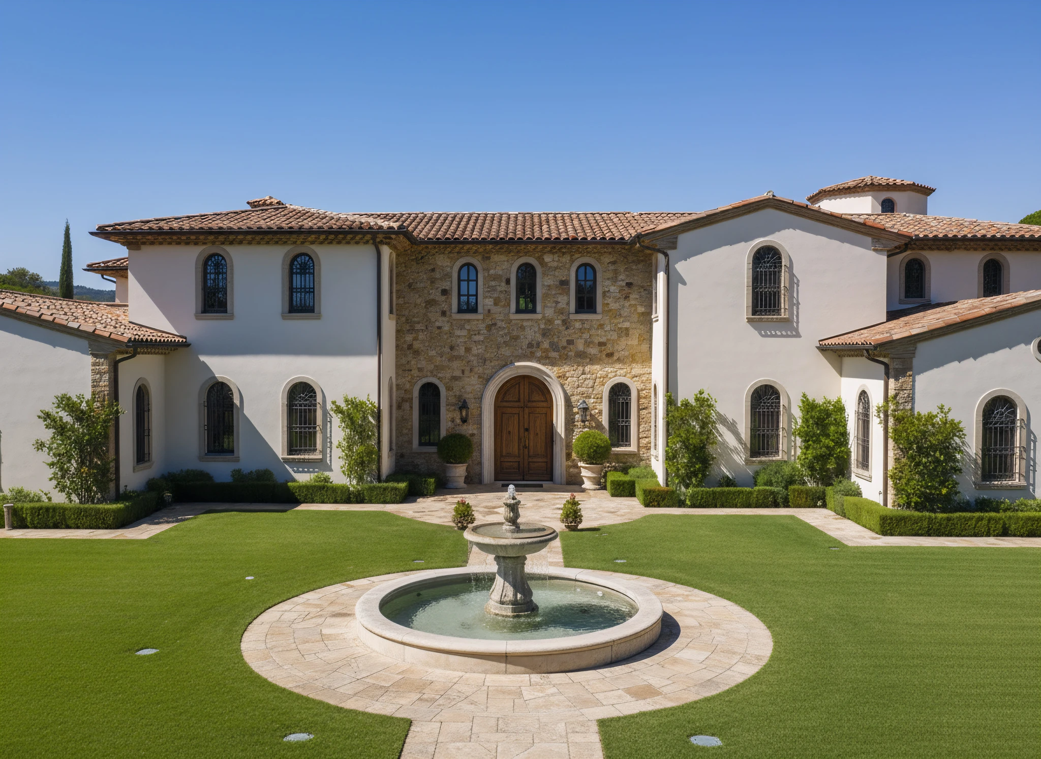 A minimalist white, modern beachside villa complex featuring extensive use of light-colored wood for pergolas, railings, and doors, situated in a row.