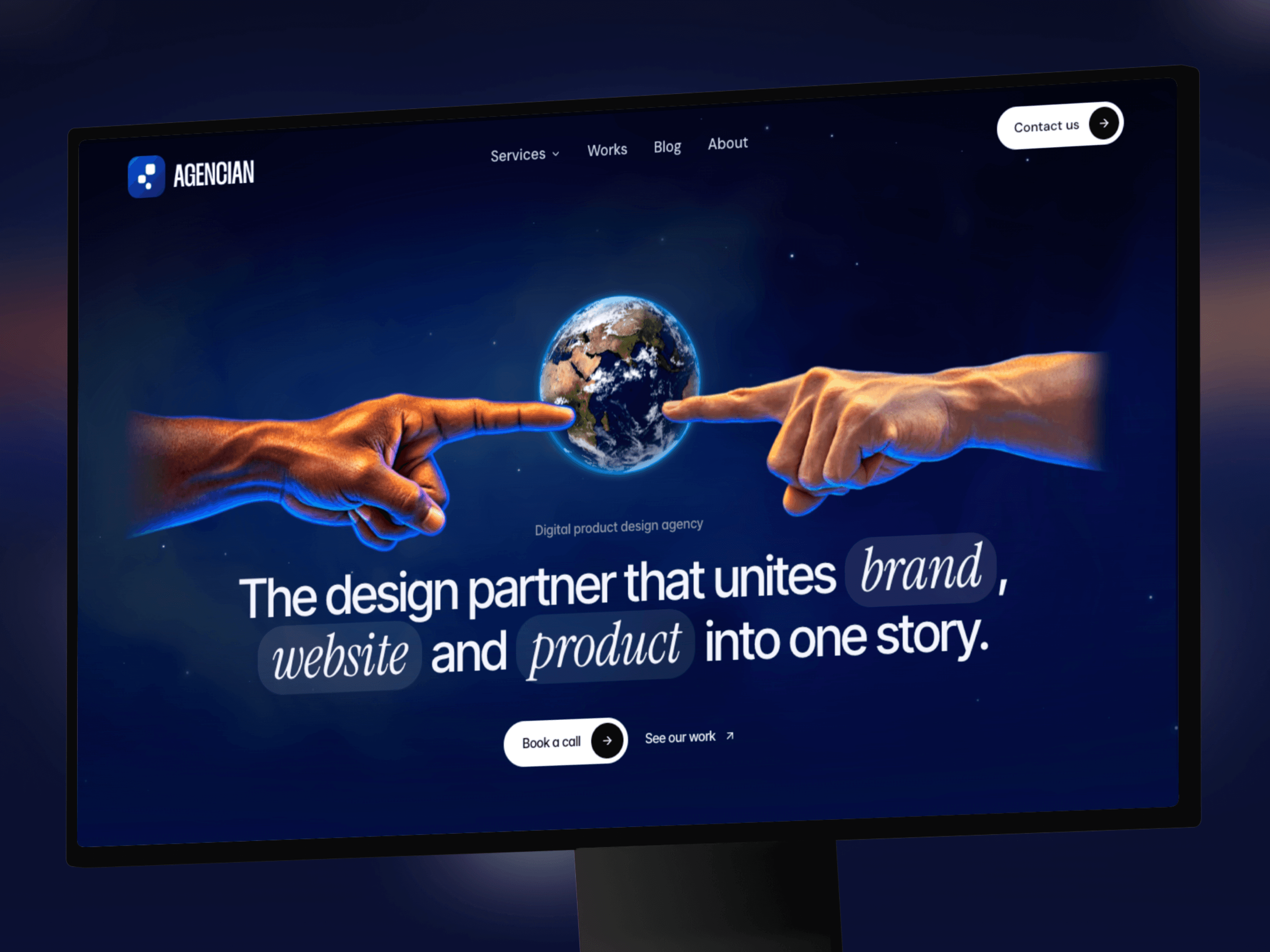Agencian Studio Framer template design preview, shown as design inspiration