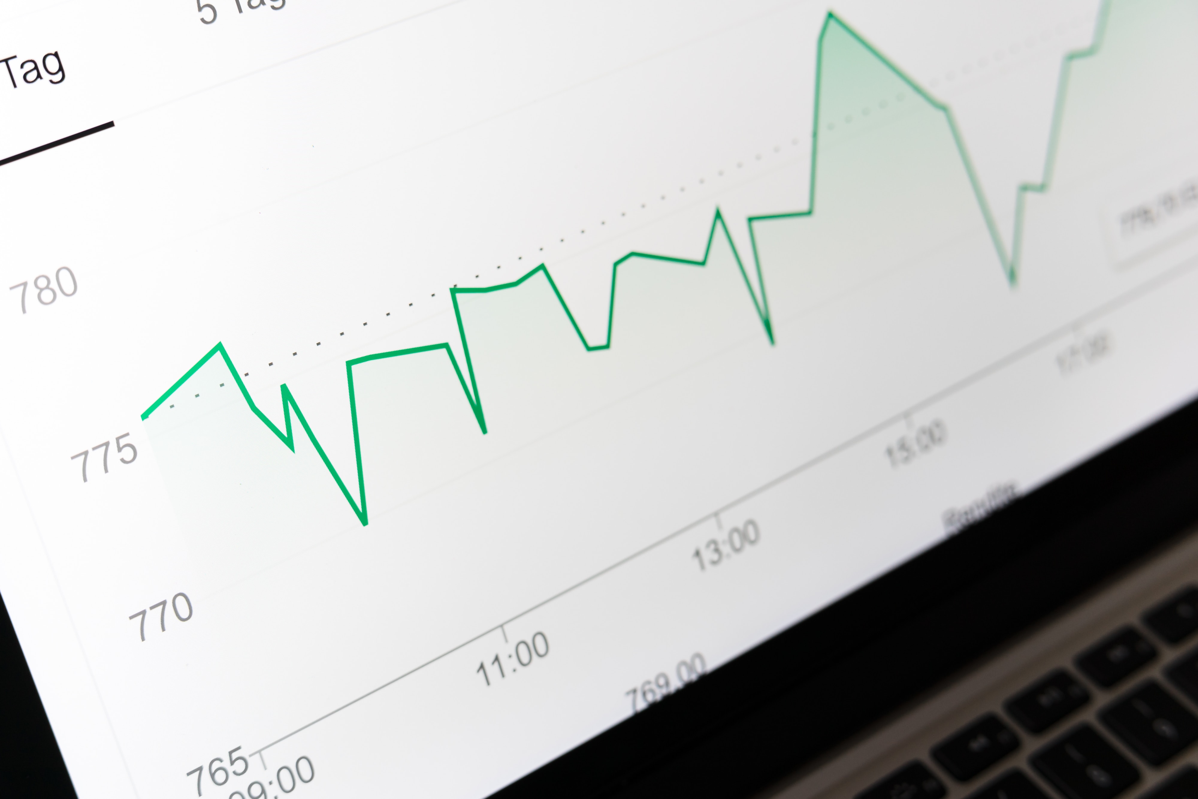 Graph of a stock on Google. Projections are crucial to maintain financial discipline.