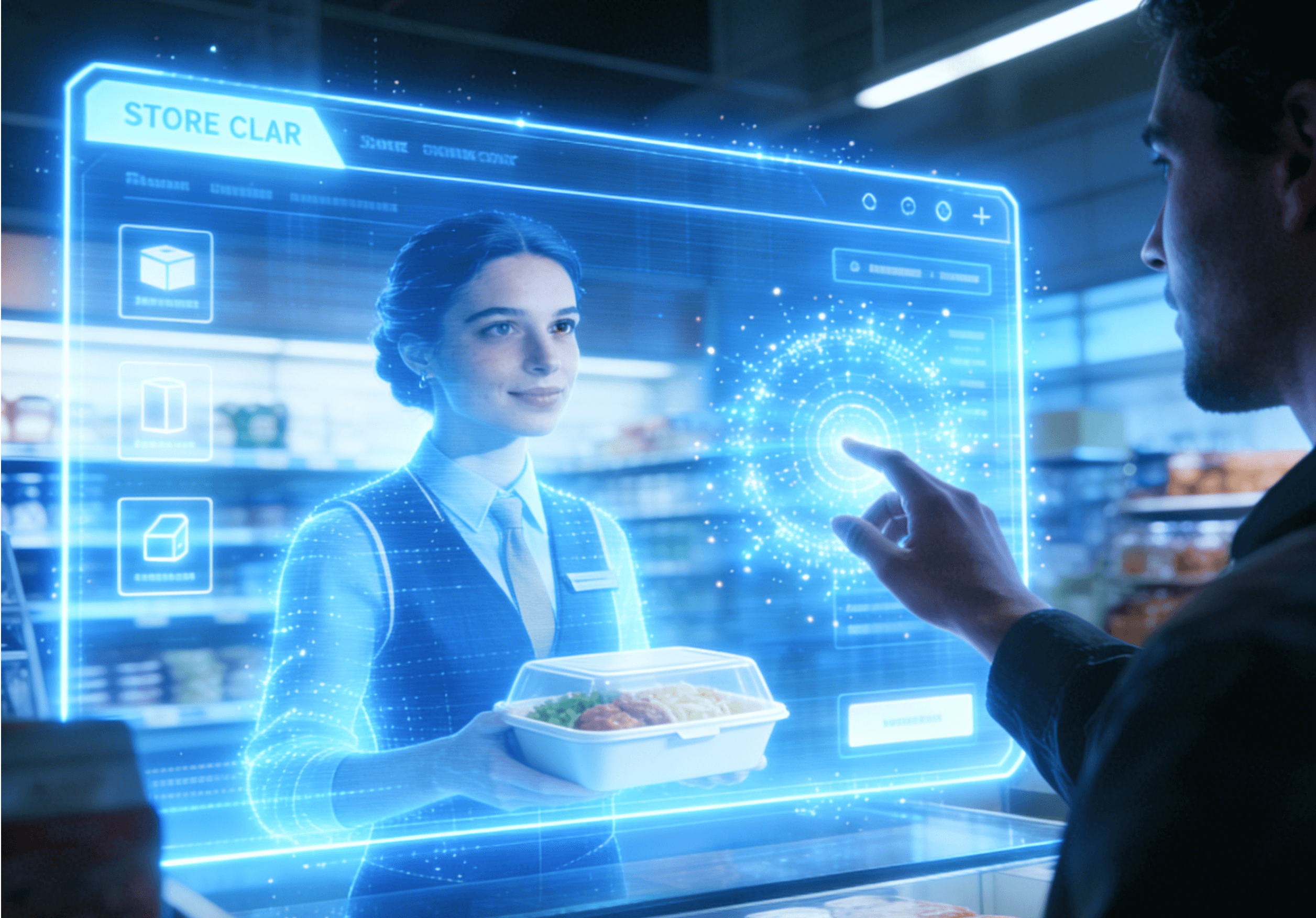 Men order food by phone using Aldelo AI