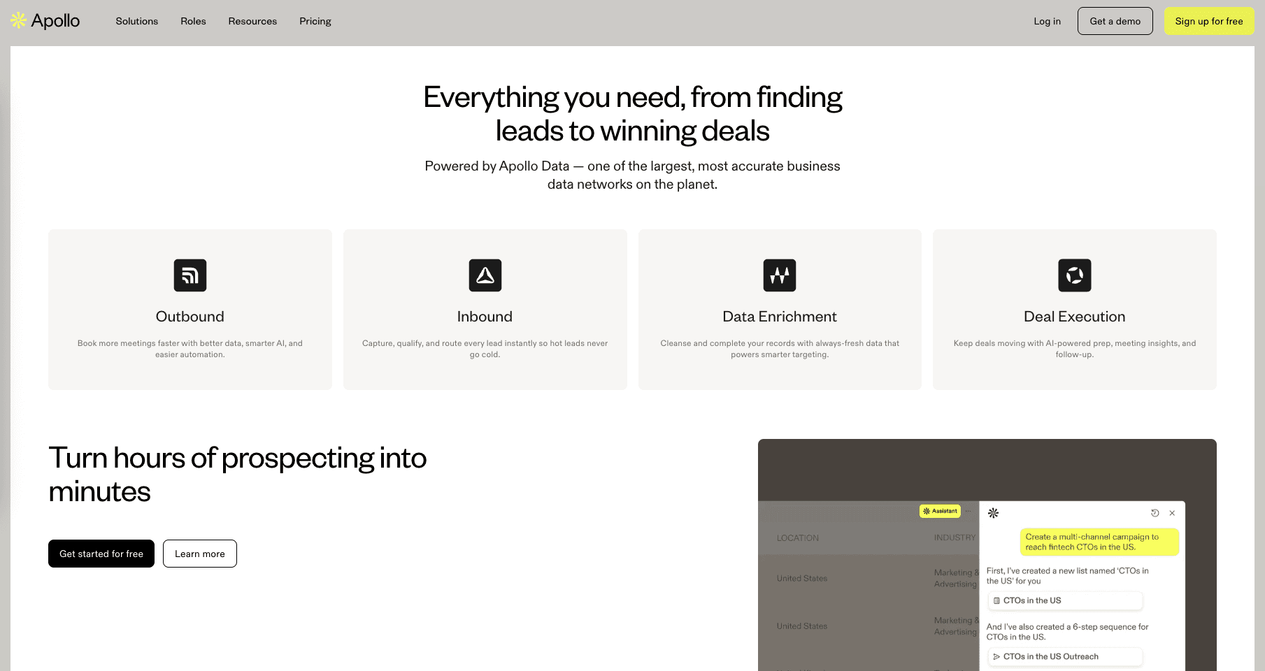Apollo all in one AI sales platform
