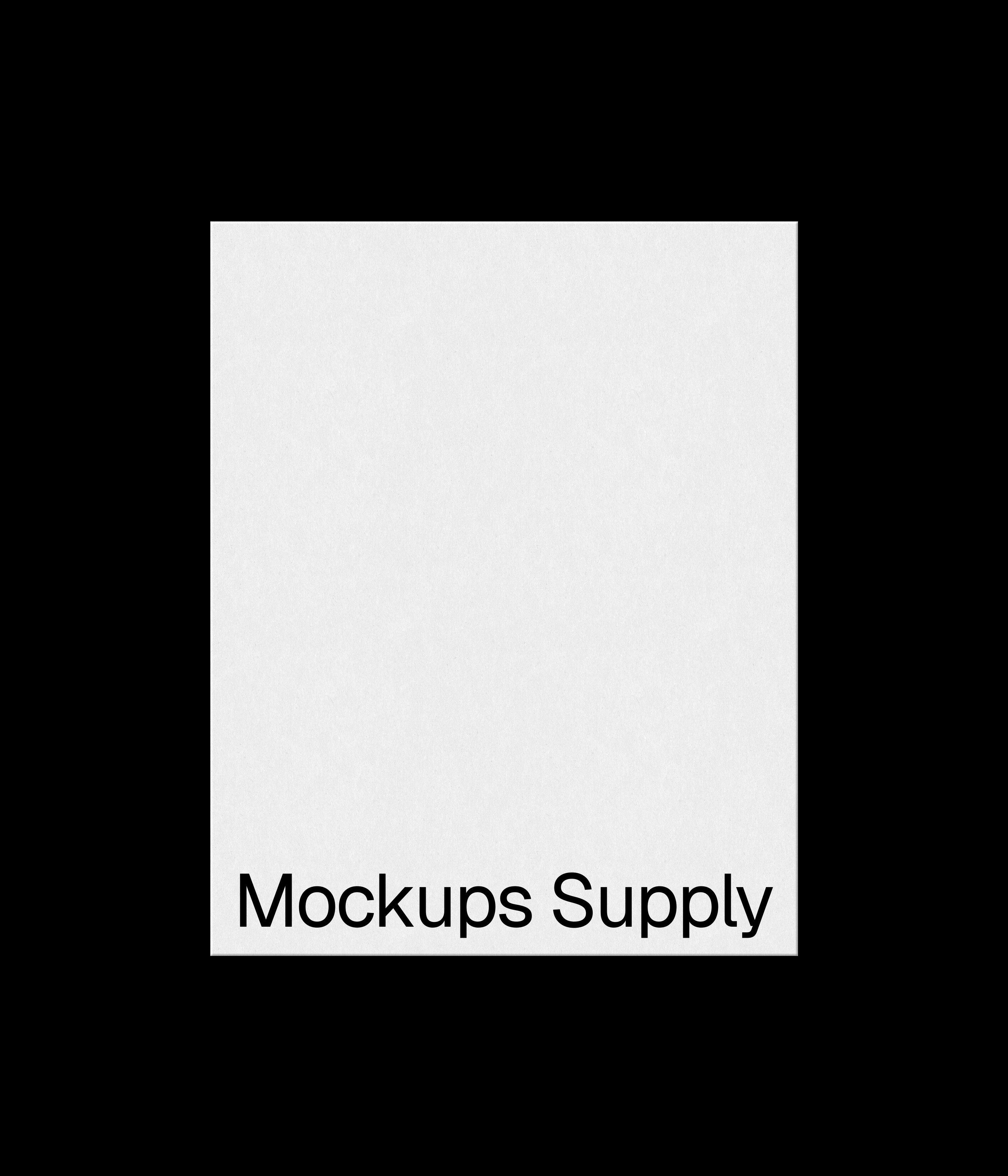 Poster mockup 4:5 portrait for Photoshop with debossed text effect, editable poster color, clean minimal black and white print branding presentation