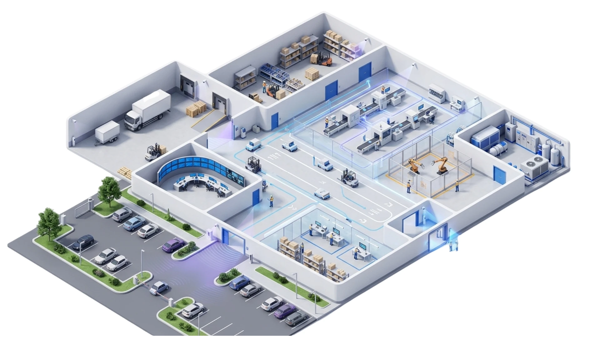 AI agents factory background