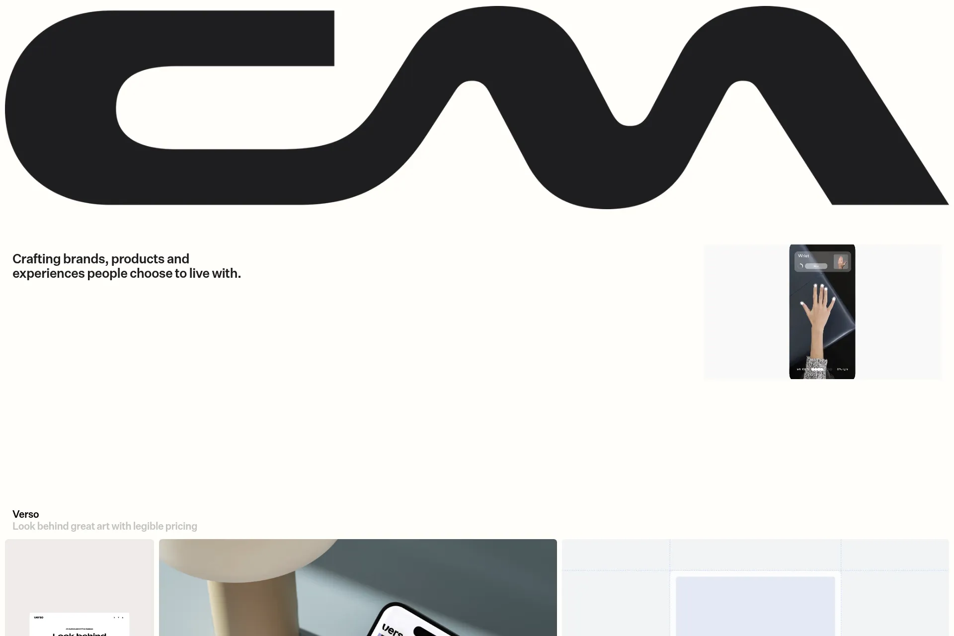 Screenshot of CM website