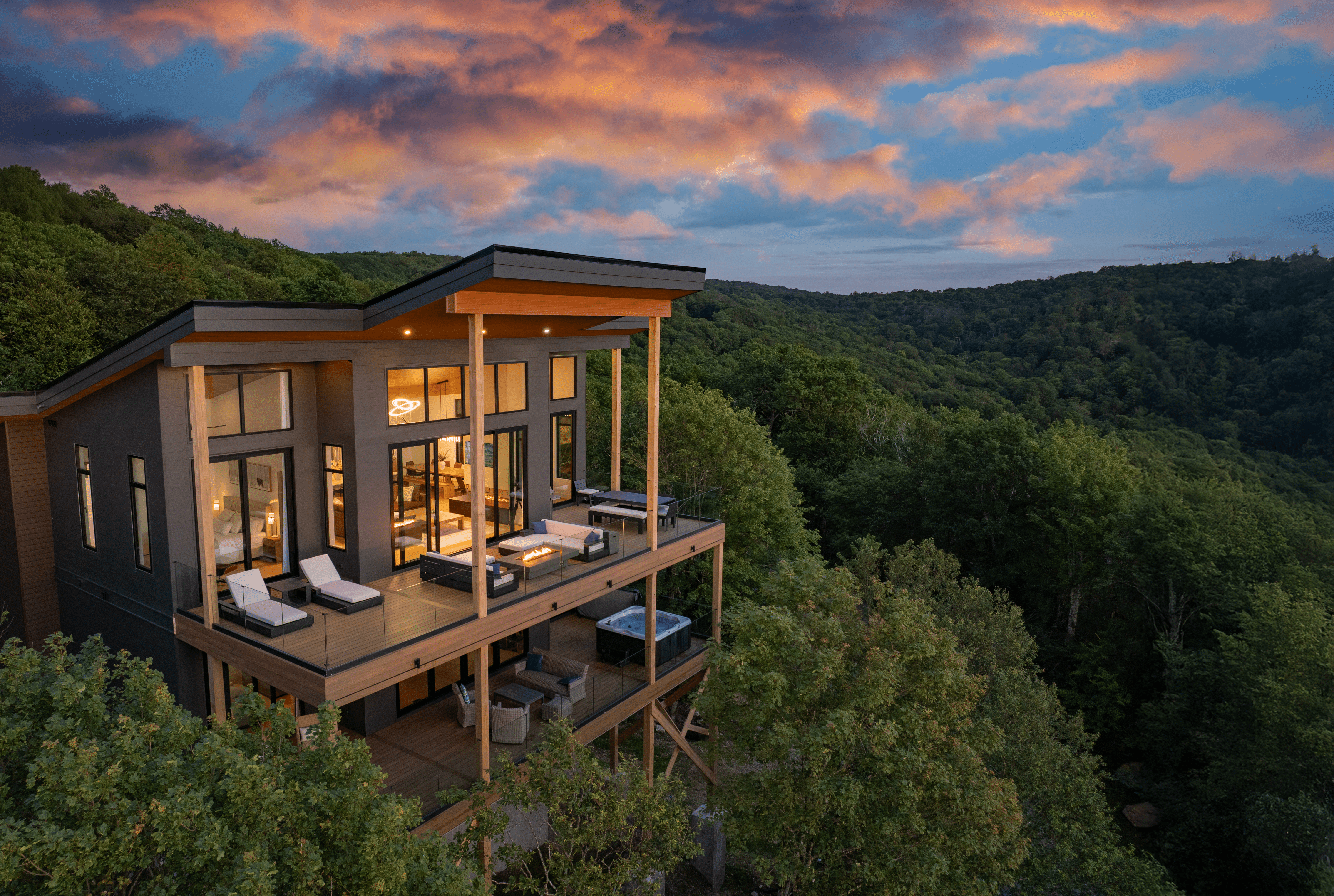 Beech Harmony short term rental with sunset views in the blue ridge mountains