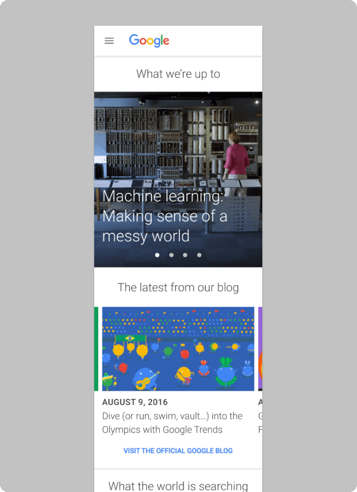 Google's marketing site.