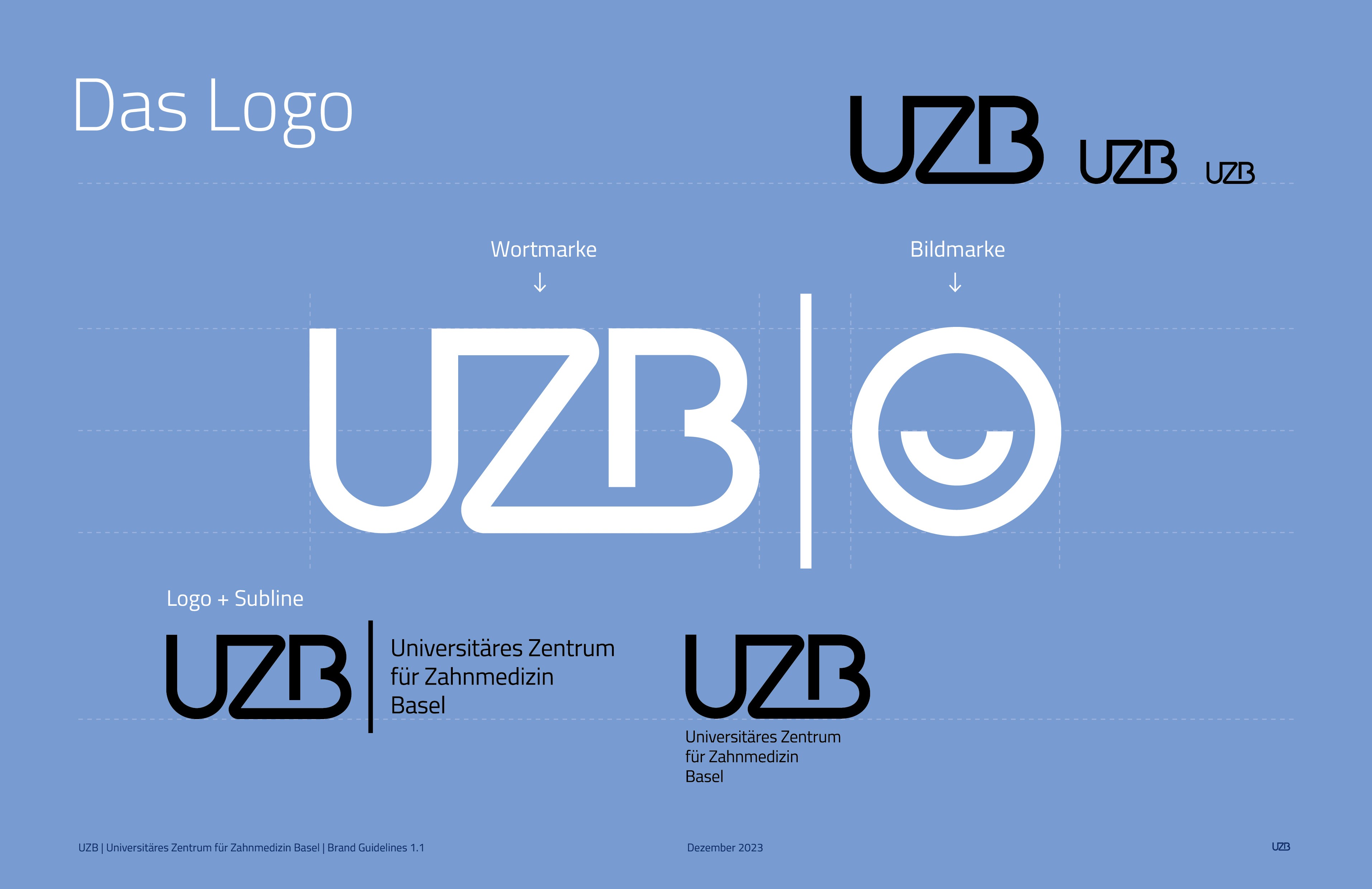 Logo Design für das Universitäre Zentrum für Zahnmedizin Basel – freundliches, klares Markenzeichen mit menschlicher Wirkung.