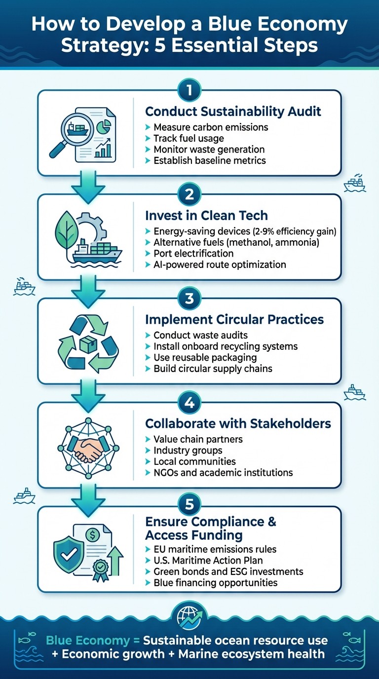 5-Step Blue Economy Strategy Implementation for Maritime Companies