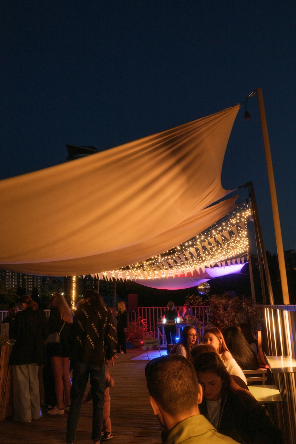 Rooftop terrace with sail cover and lights, Neue Events Adelaide