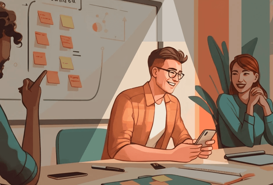 Young professional using TwinMind mobile app