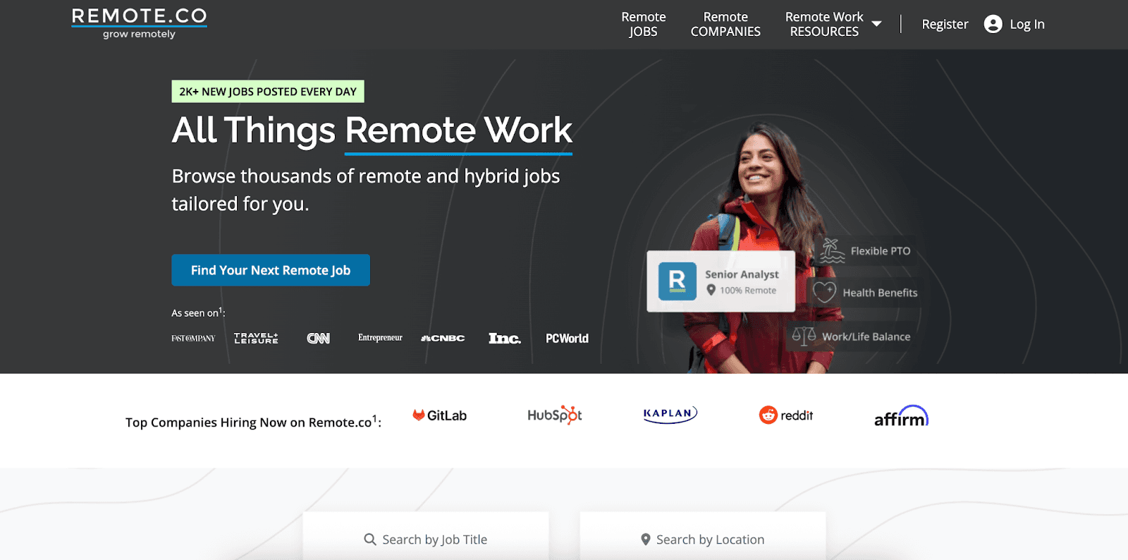 Remote.co homepage
