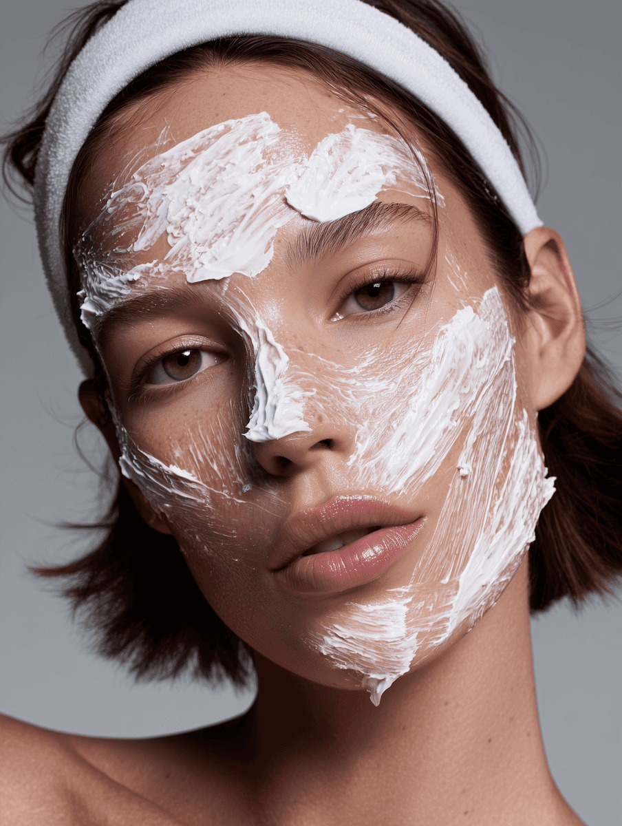Lady on her skincare