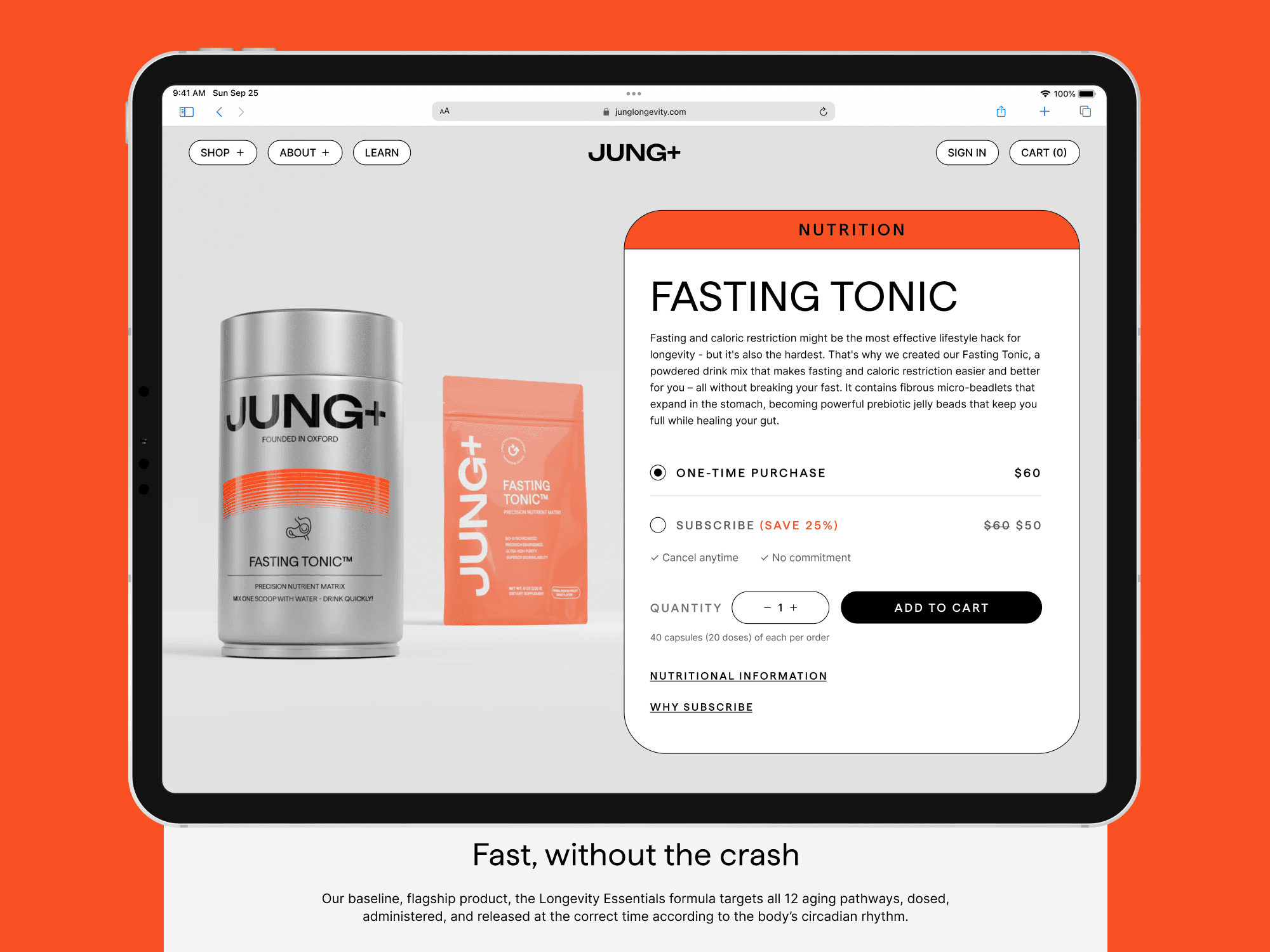 JUNG+ 长寿健康产品电商网站设计