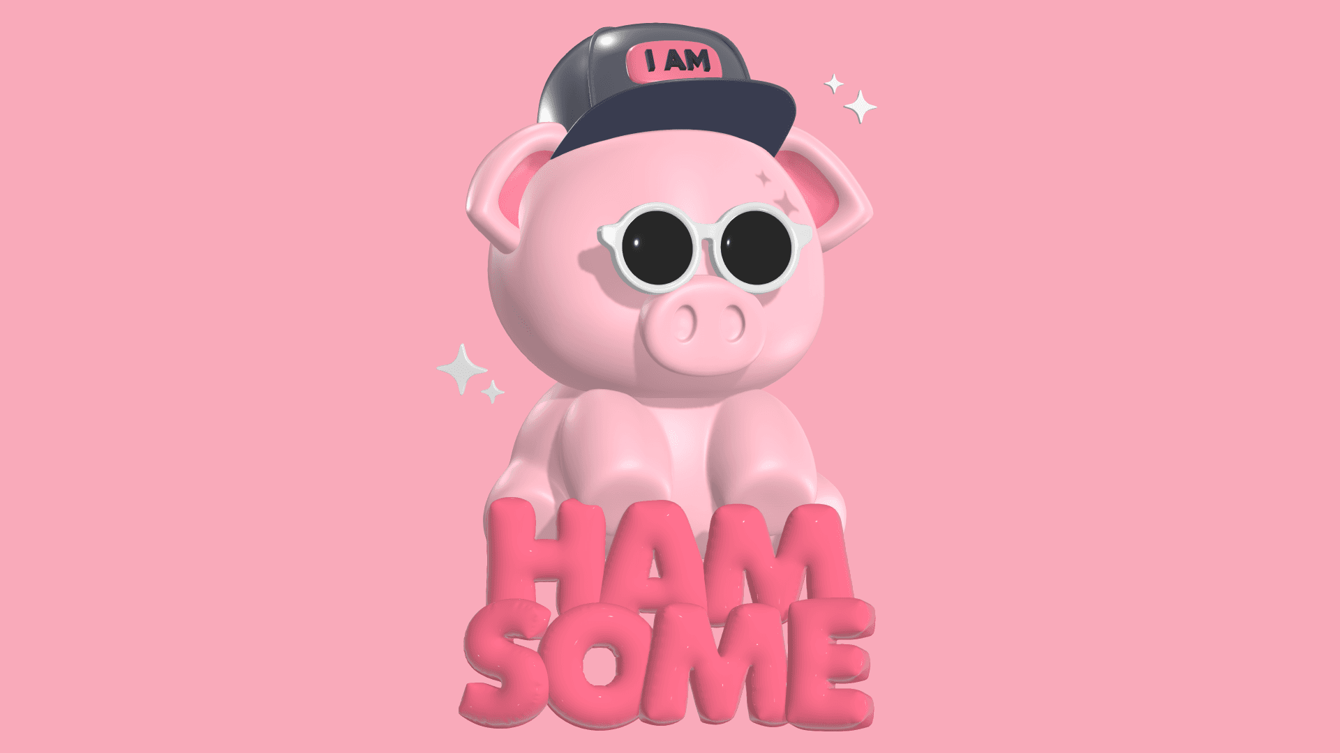 pink pig zoom background template