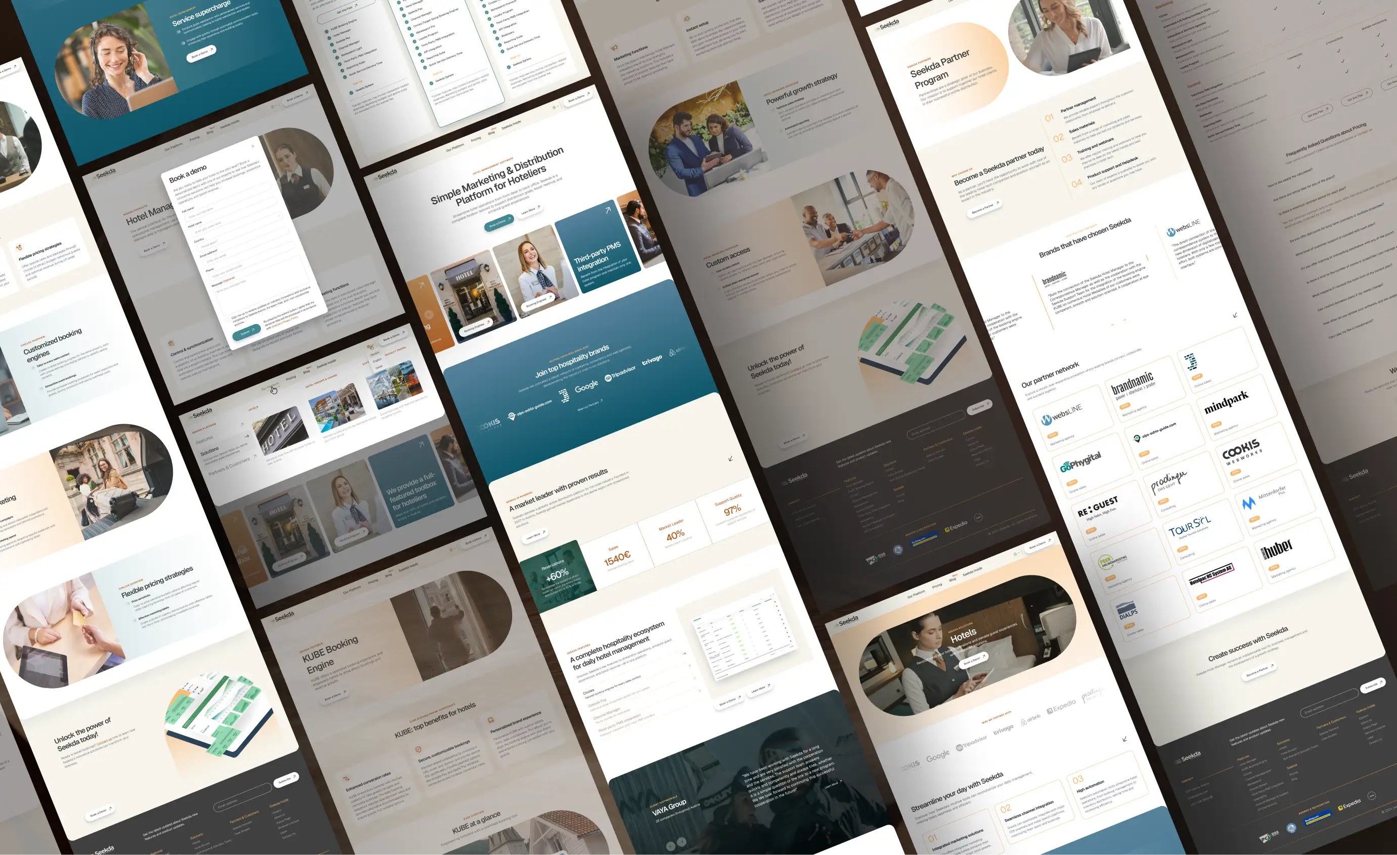 Seekda final website redesign mockups for guest experience workflows