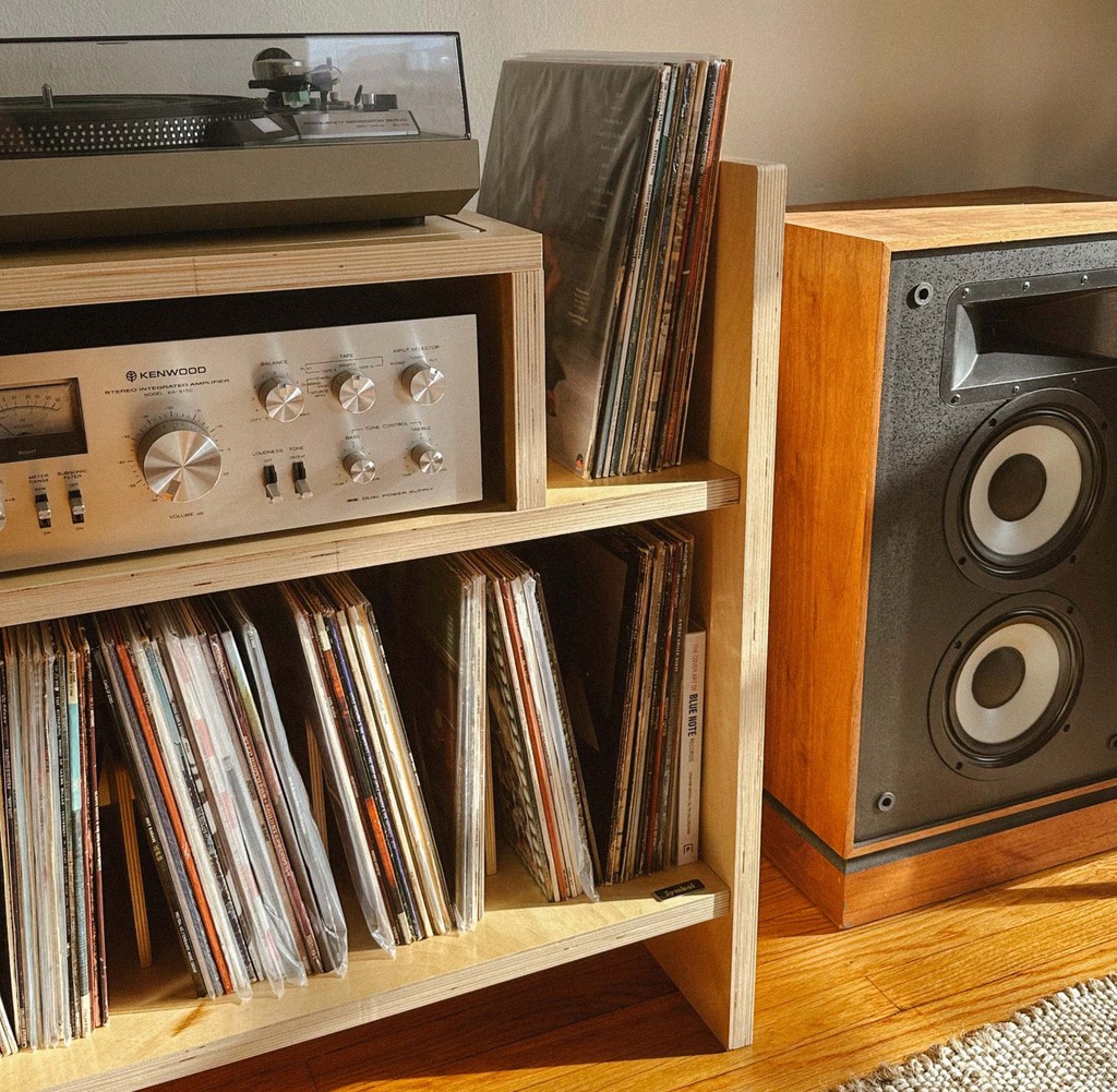 Vinyl Records and Vintage Speakers