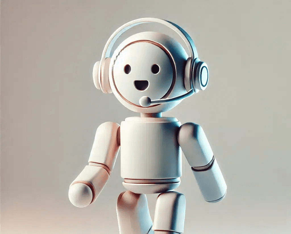 Happy Robot with an headphone