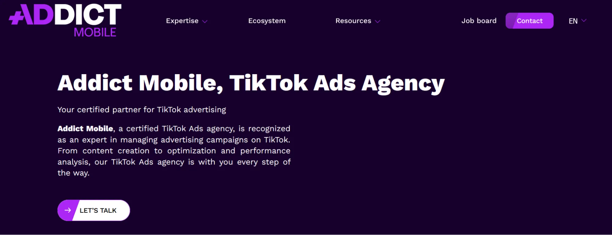 Addict Mobile - Best for TikTok campaigns powered by platform access