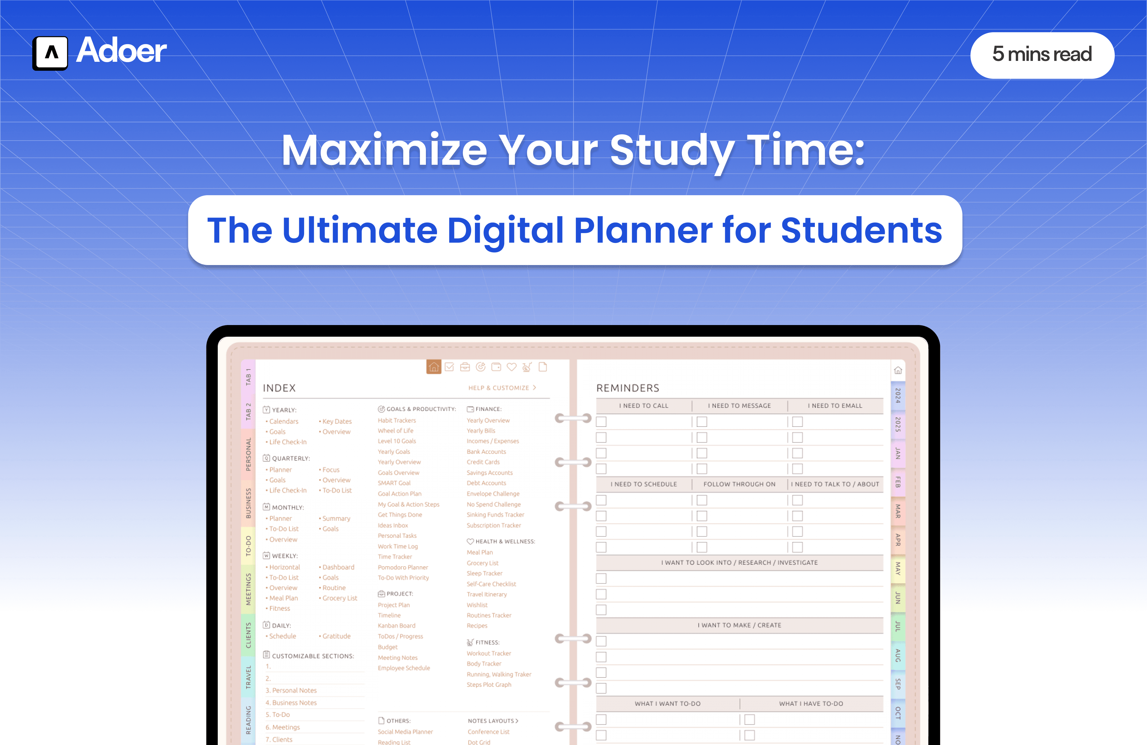 Digital Planner for Students