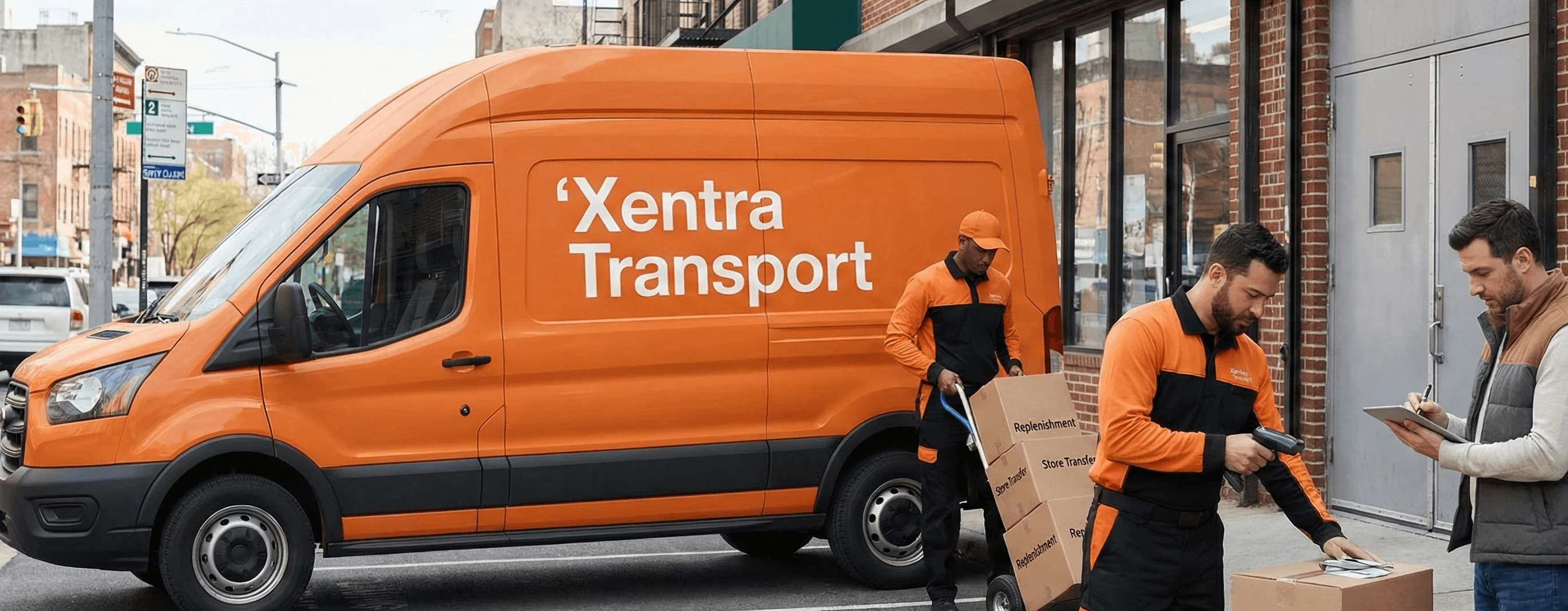 xentra van delivering to fashion show