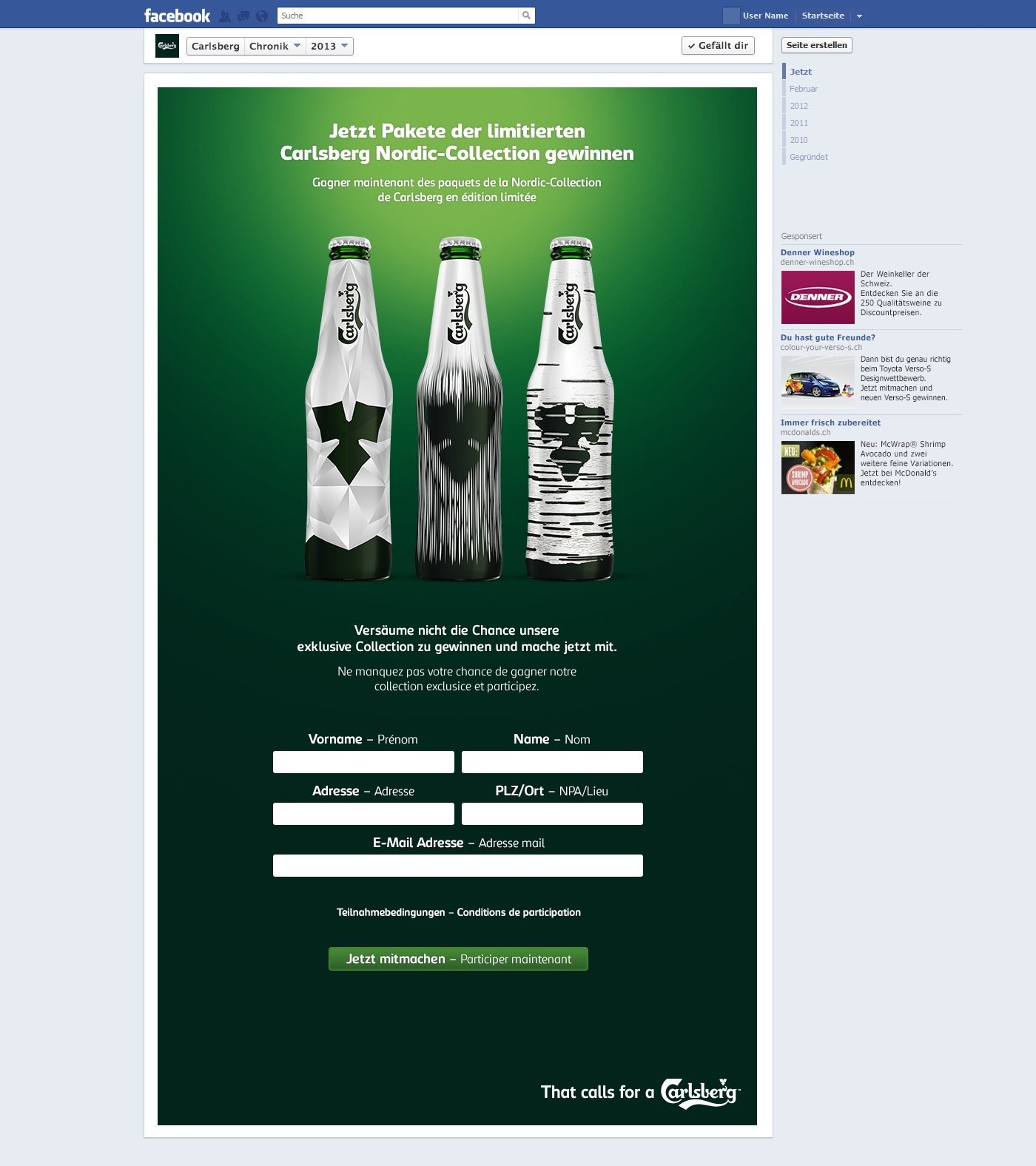 Carlsberg – Facebook-Tab