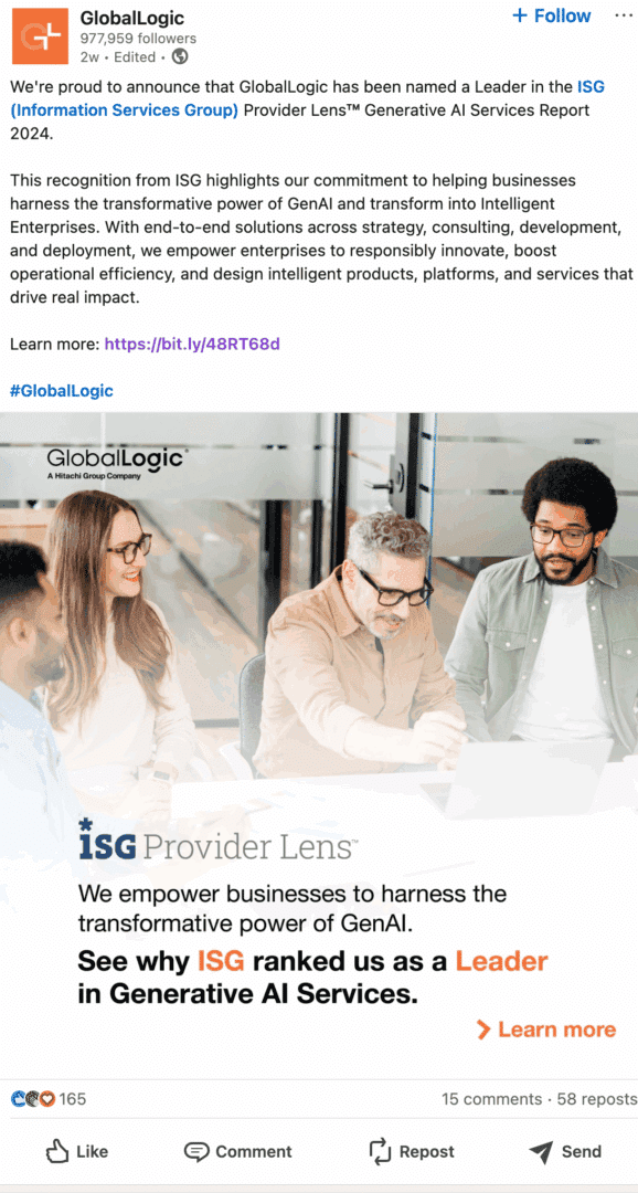 Marketing Spotlight: GlobalLogic Romania social media content