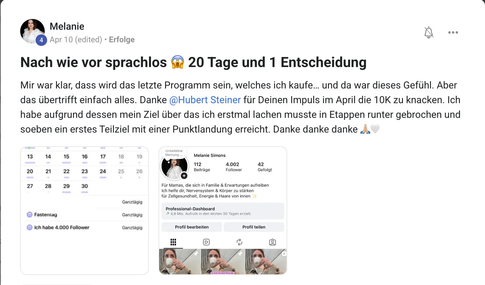 Kundenstimme KI Creator Akademie: Gesundheits-Coachin Melanie erzielt 4,9 Mio. Aufrufe in 30 Tagen