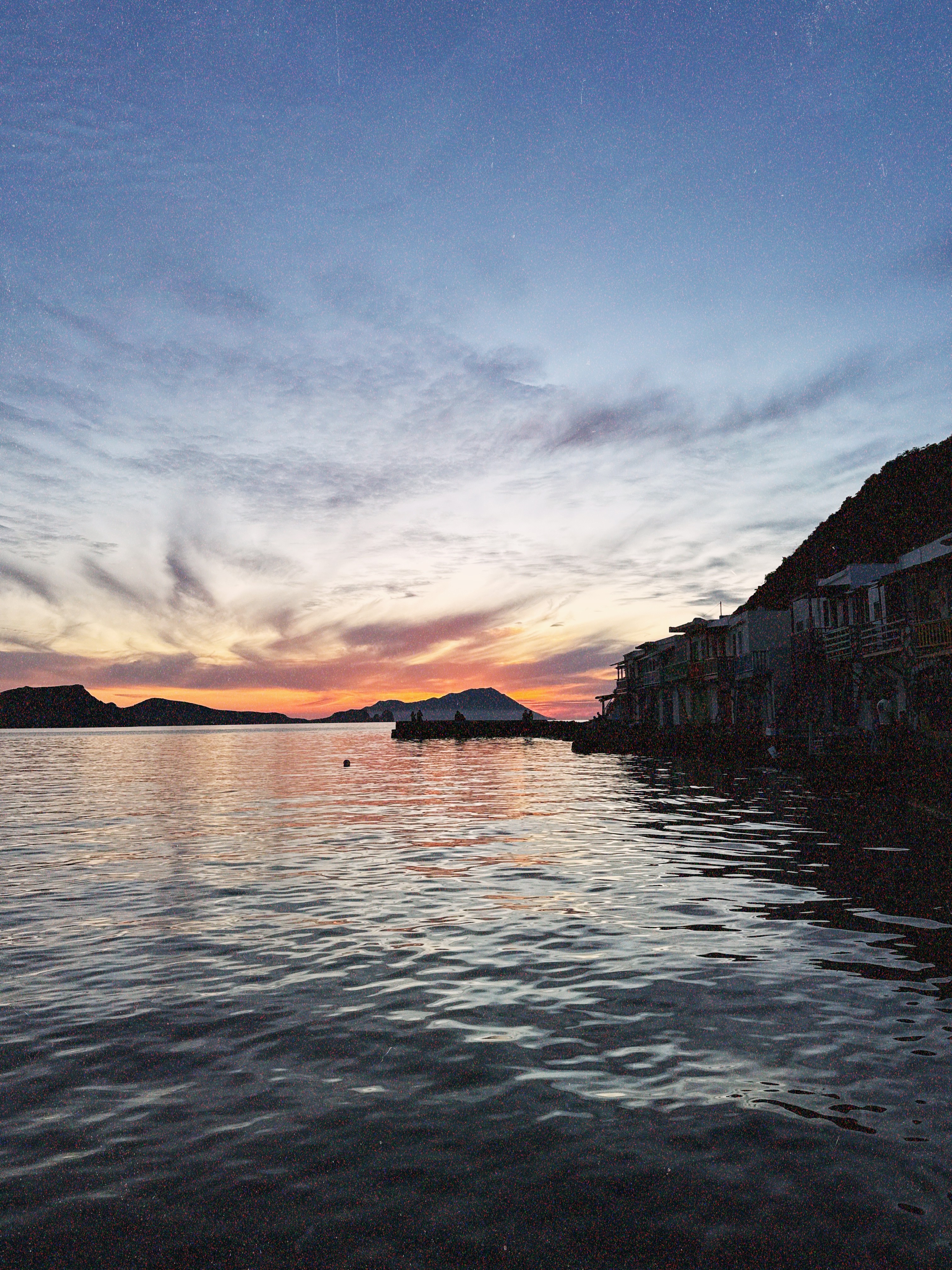 Sunset by the sea in Greece