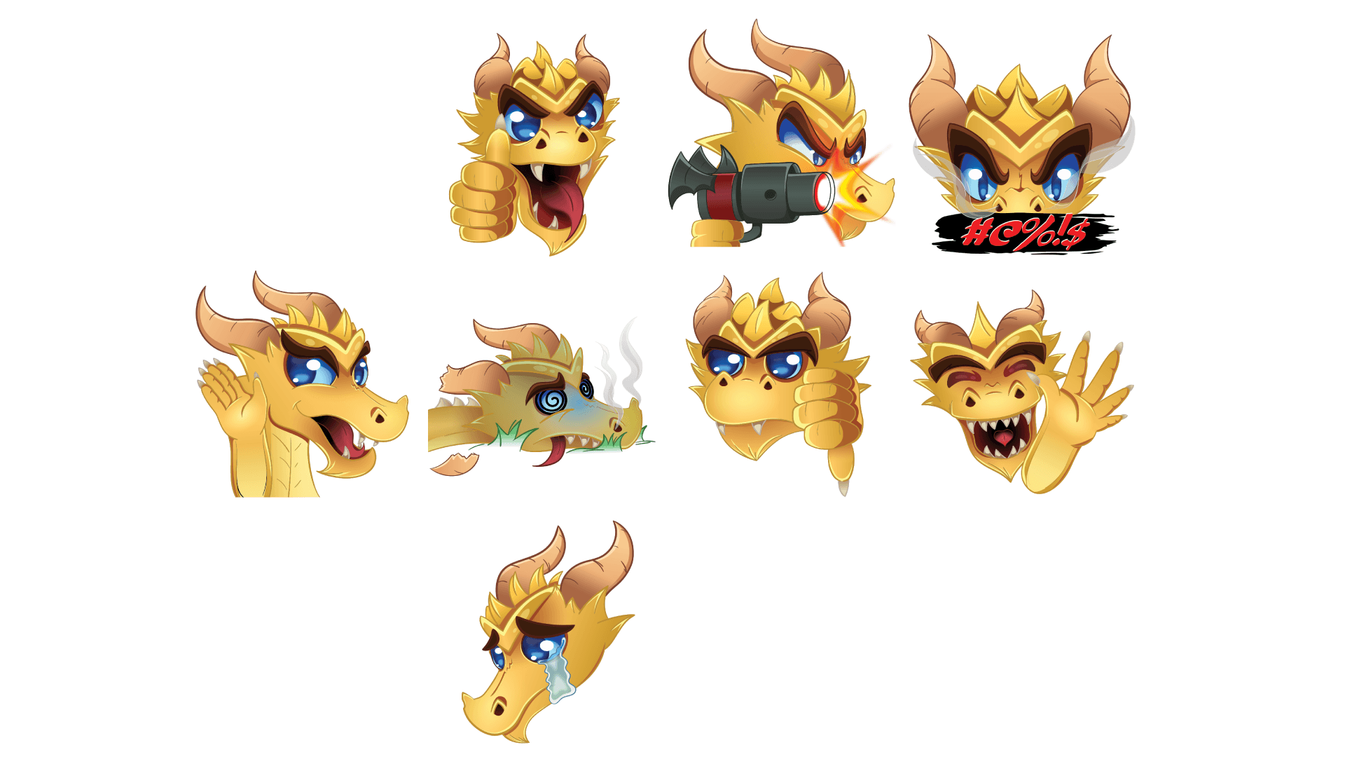 Warm gold color study for Logic's custom dragon emotes