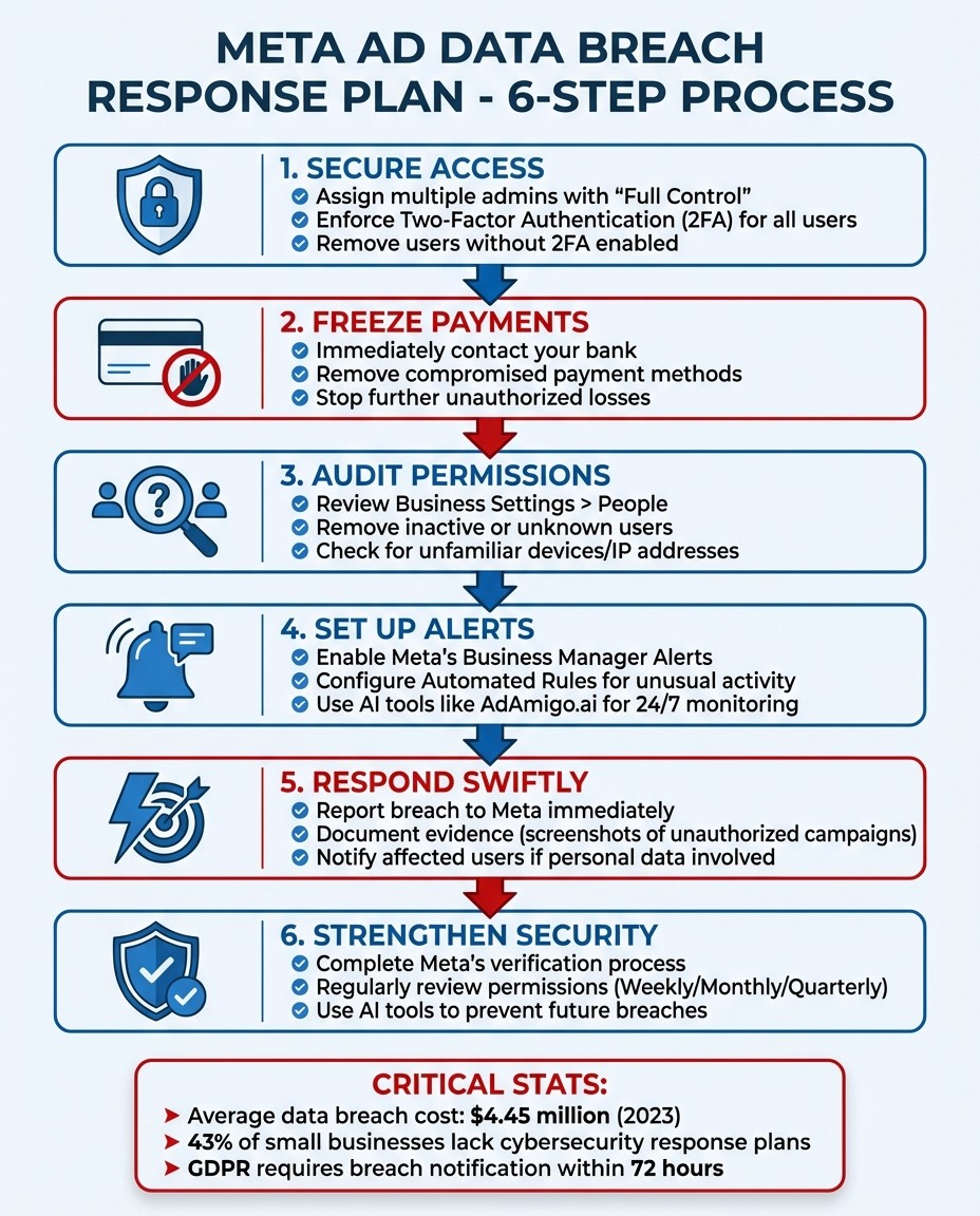 6-Step Meta Ad Account Breach Response Plan