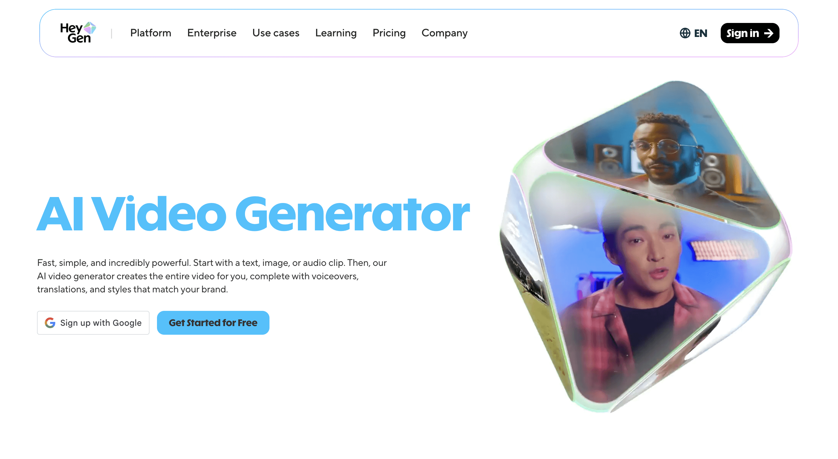 HeyGen dashboard showing AI avatar video creation and text-to-video features