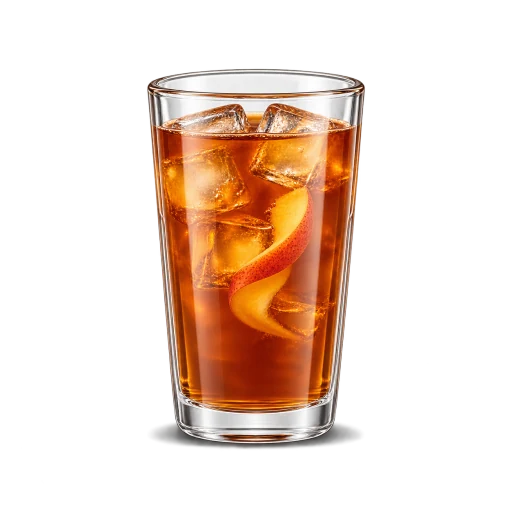 Tall glass of house iced tea with ice