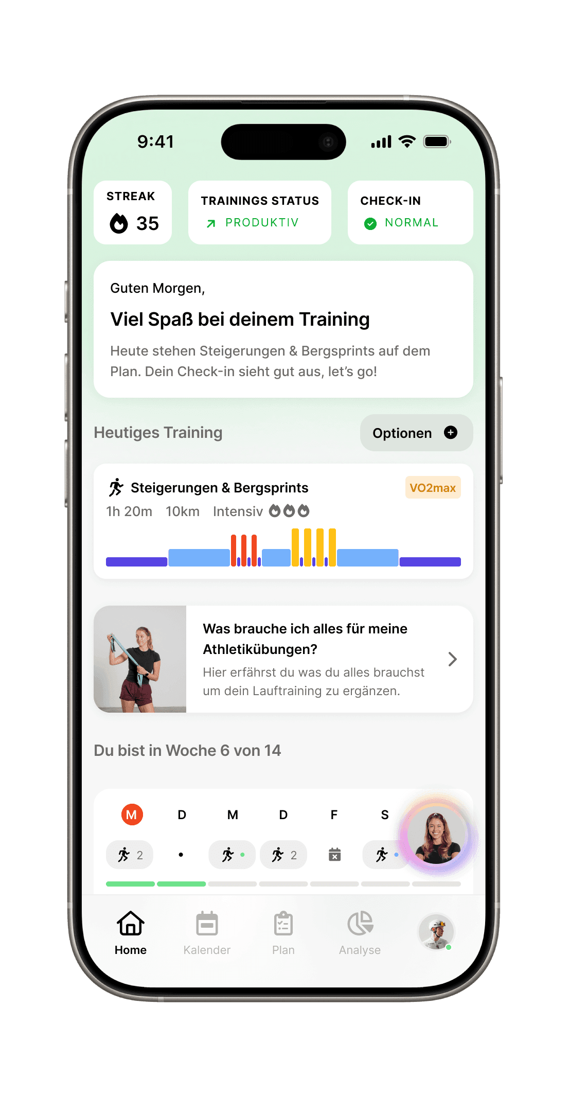 Enduco screenshot von heutigem Training