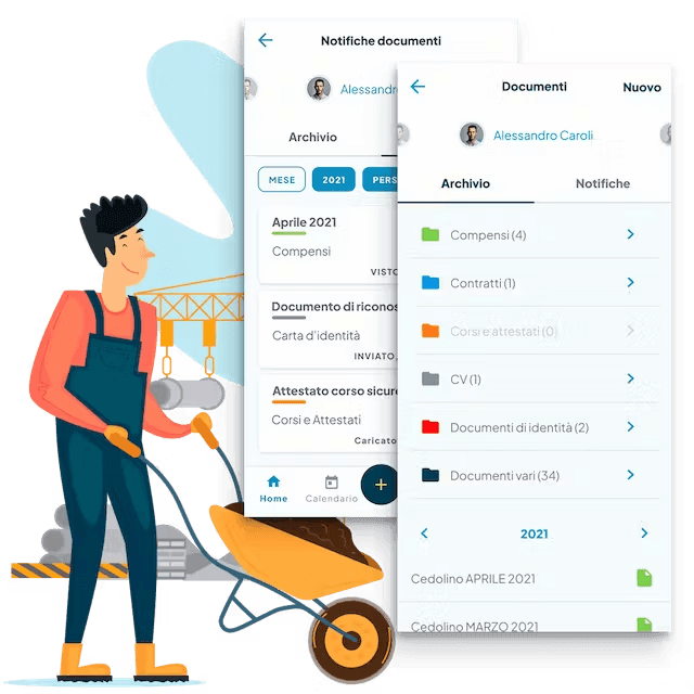Accesso immediato ai documenti aziendali da smartphone con Fluida per il personale edile