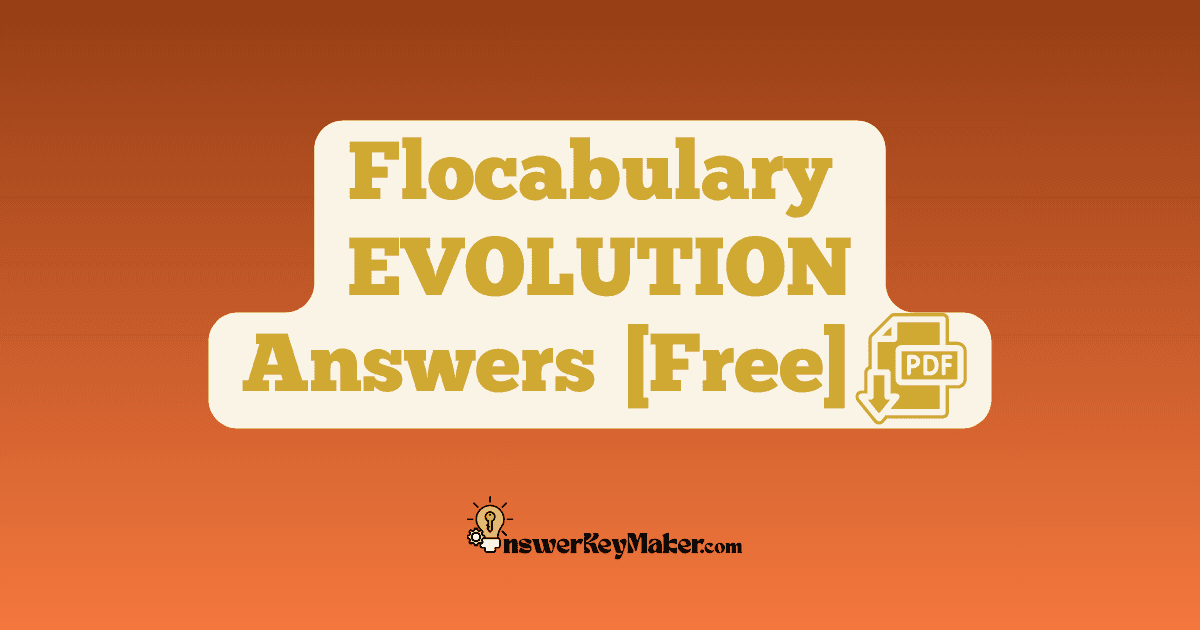 Flocabulary EVOLUTION Quiz Read & Respond Answer Key PDF