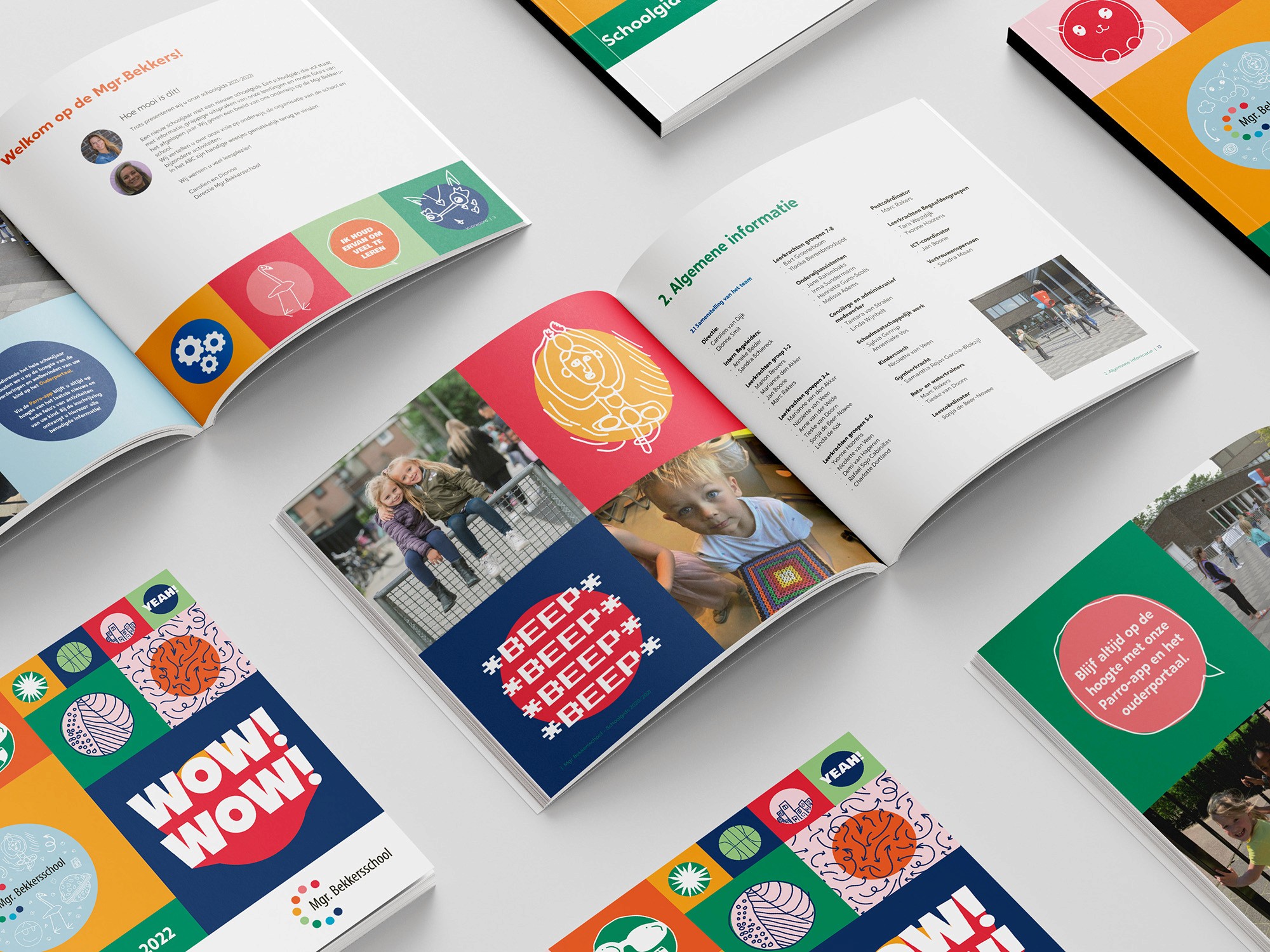 Grafisch ontwerp MGR Bekkersschool schoolgids overzicht