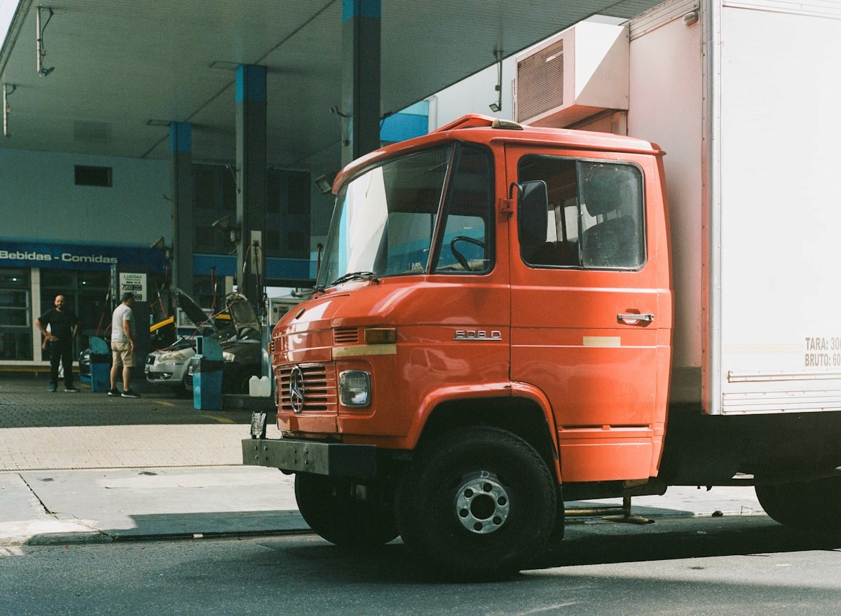 Truck at a fuel station