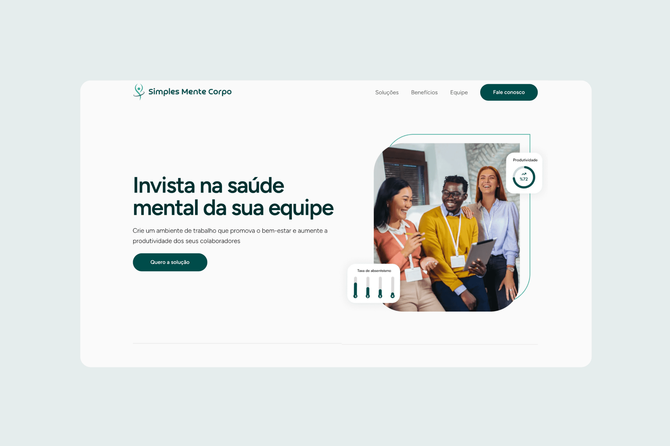 Captura de tela do site Simples Mente Corpo.