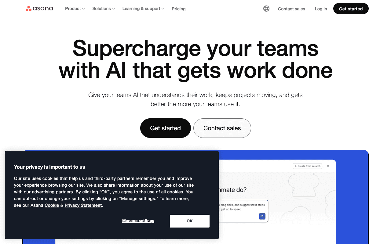 Asana екранна снимка