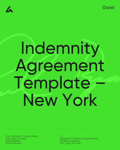 Indemnity Agreement Template – New York