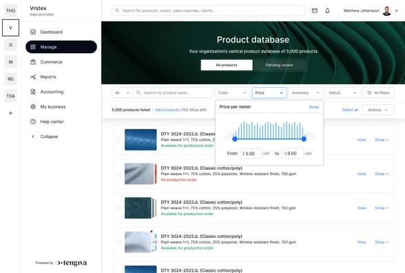 Products - Main filters - Price 1