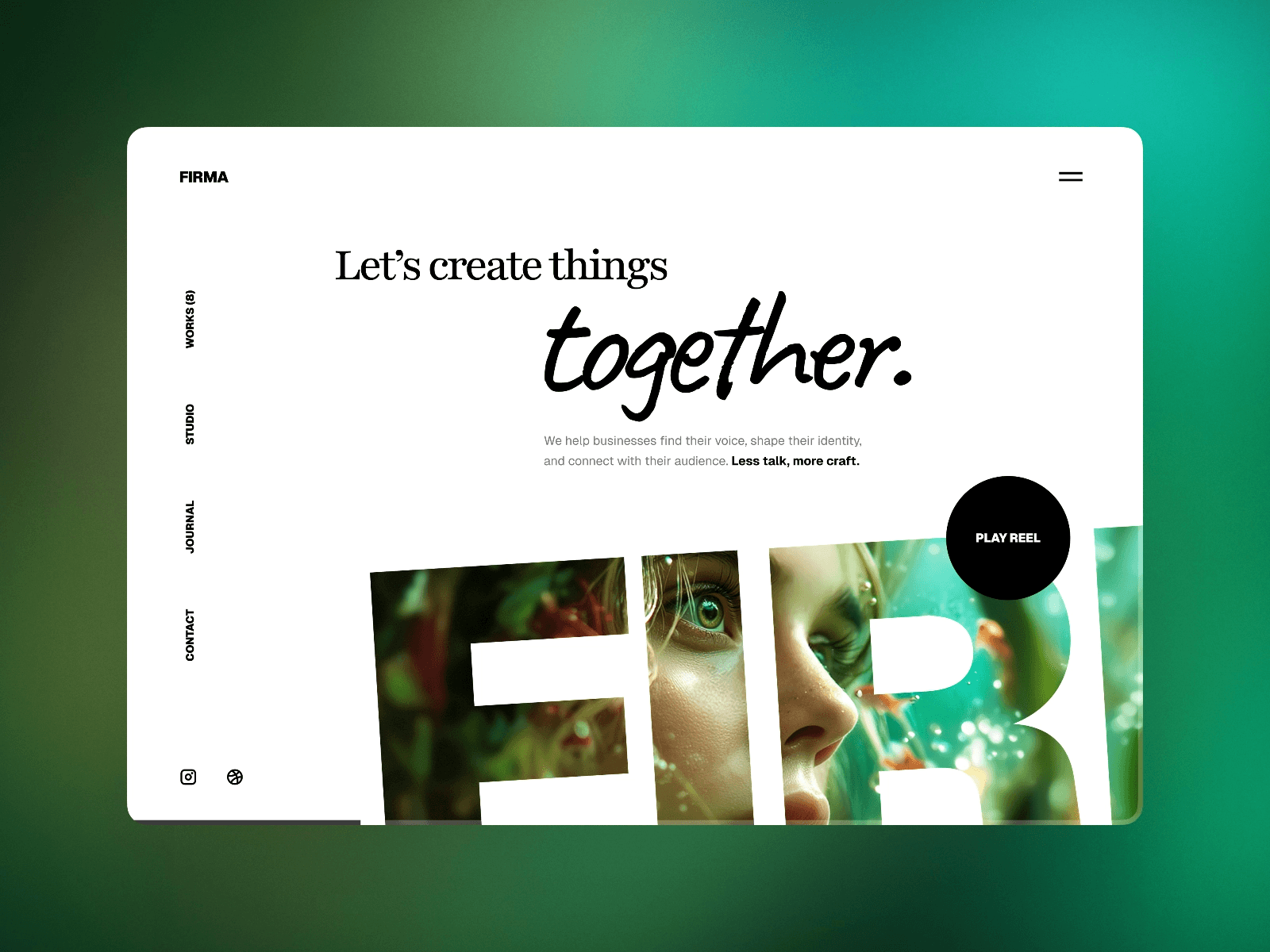 Firma Framer template hero design