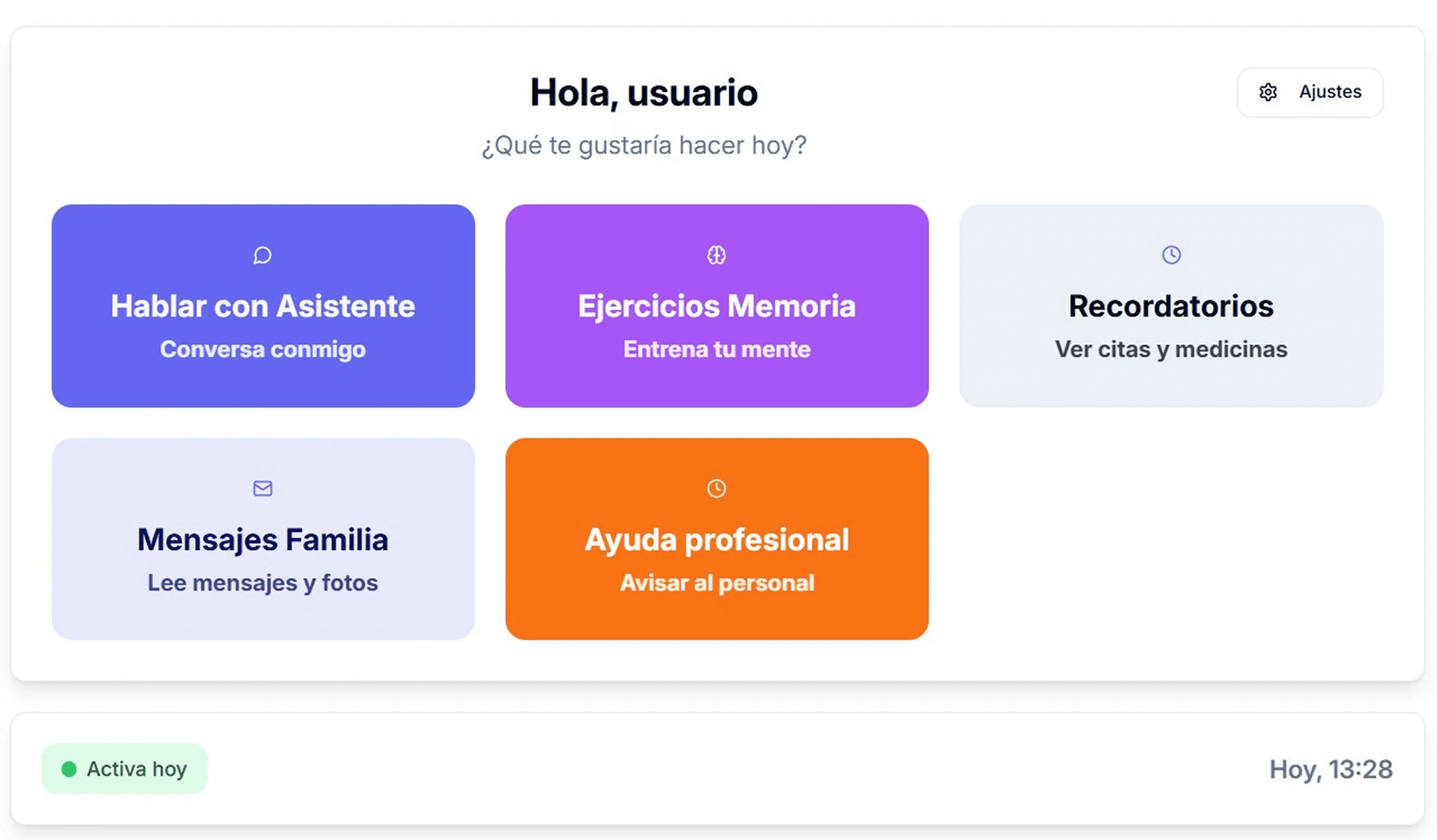 Panel usuario personas mayores