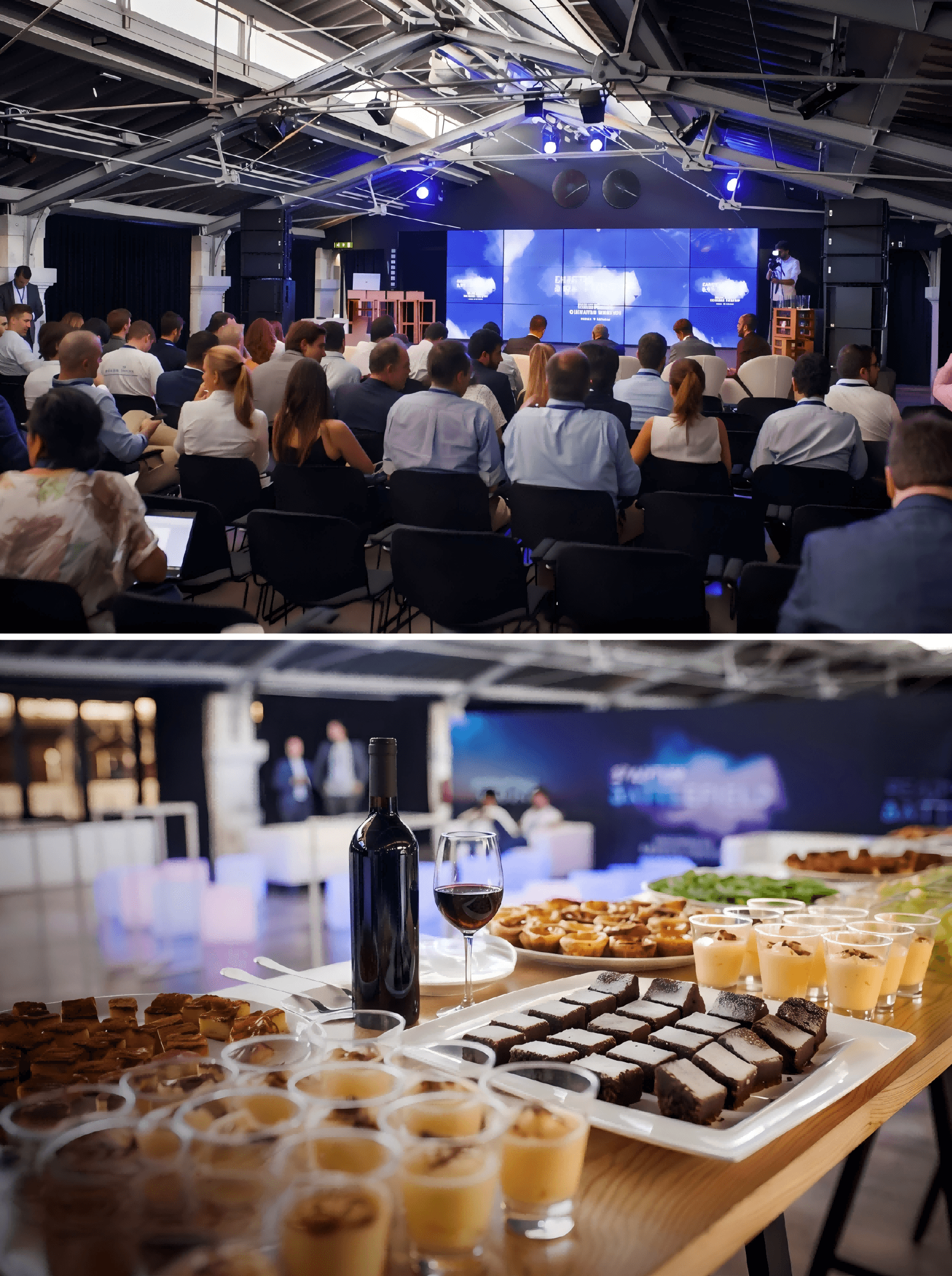 標準商業發佈會套餐配備LED舞台設計MC主持專業燈光音響與全程攝影攝像，適合60至100人產品發佈與品牌亮相 Standard corporate product launch package with LED stage, MC and full AV production