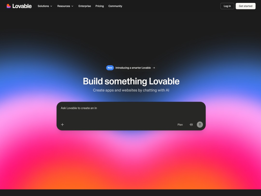 Screenshot of the Lovable website